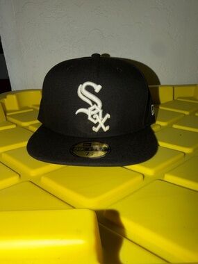 New Era Black and White Chicago Sox Fitted Cap